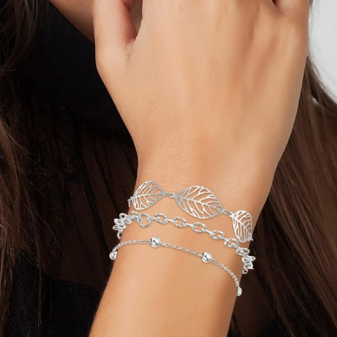 Angèle M Bijoux Lot de trois Bracelets Femme Angèle M B1256+B2371-ARGENT+B2375-ARGENT | Femme Bracelet