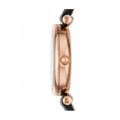 Fossil Montre ES4700 - CARLIE MINI Boîtier Acier Doré Rose Bracelet Cuir Noir Femme | Femme Mode|Cuir