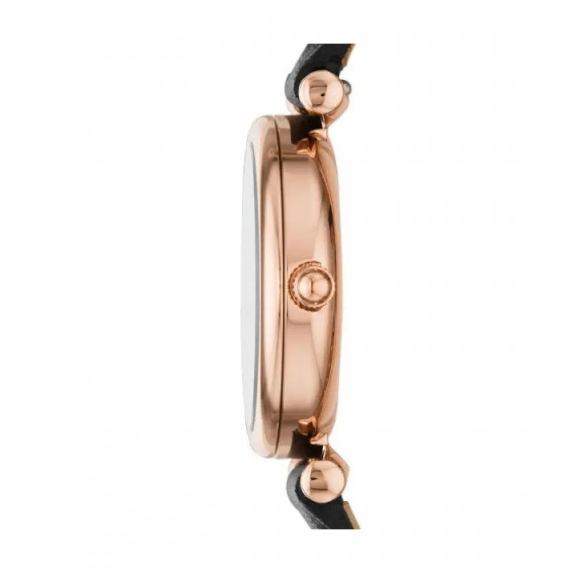 Fossil Montre ES4700 - CARLIE MINI Boîtier Acier Doré Rose Bracelet Cuir Noir Femme | Femme Mode|Cuir