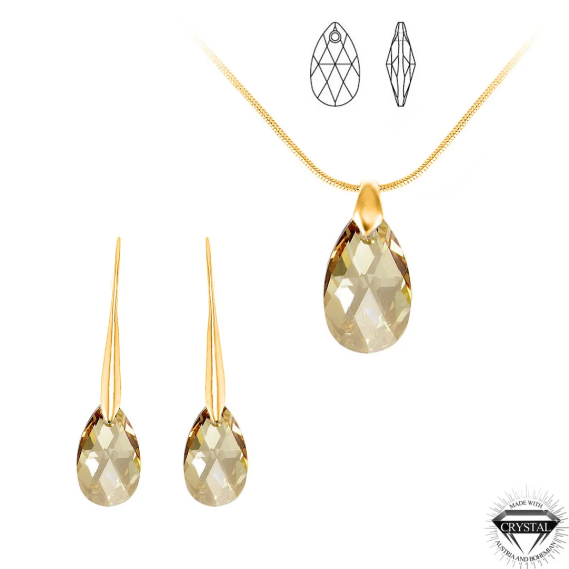 So Charm Bijoux Parure collier et boucles d'oreilles SoCharm orneés de Cristaux Swarovski | Femme Collier Et Pendentif