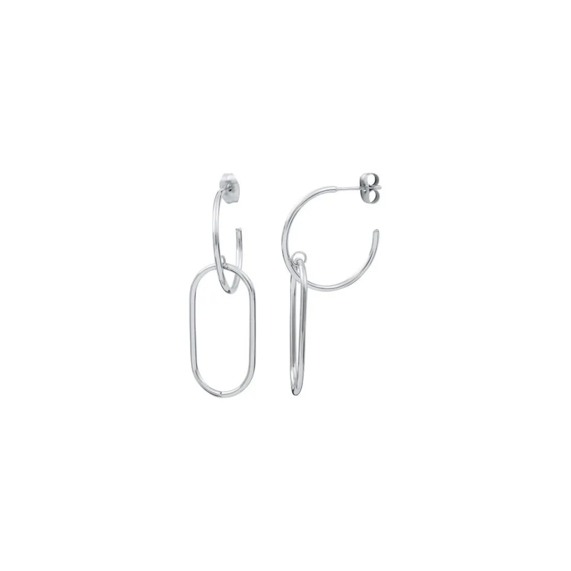 Clyda Bijoux Pendantes Clyda BCLBO0031S - Acier Argent | Femme Boucles D'Oreilles