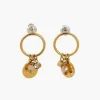 Balaboosté Pendantes Femme Acier Avec Médaille Pierre + Strass - 3502456560291 Métal Doré | Femme Boucles D'Oreilles