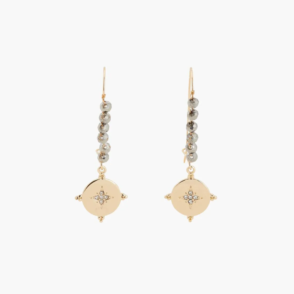 Balaboosté Pendantes Femme Dormeuse Facettes Et Piece Gravee - 3502456531833 Métal Gris | Femme Boucles D'Oreilles