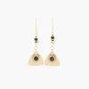 Balaboosté Pendantes Femme Grand Crochet Avec Medaille Pierre Et Perle Heishi - 3502456531895 Métal Noir | Femme Boucles D'Oreilles