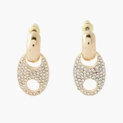 Balaboosté Pendantes Femme Petite Poussette Avec Grain De Café Pave - 3502456532304 Métal Doré | Femme Boucles D'Oreilles