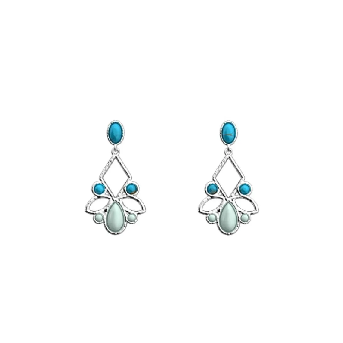 Les Georgettes Pendantes 70443441611000 Argent Agate P-Rosace 16 Mm | Femme Boucles D'Oreilles
