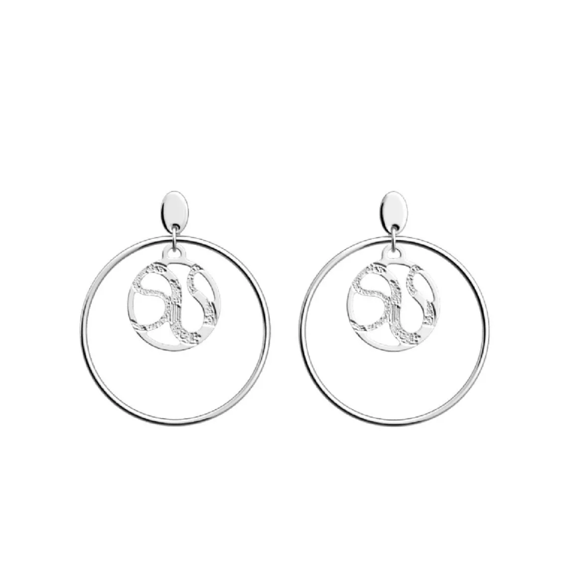 Les Georgettes Pendantes 70438591600000 Argent Agate Reptile 16/32 Mm | Femme Boucles D'Oreilles