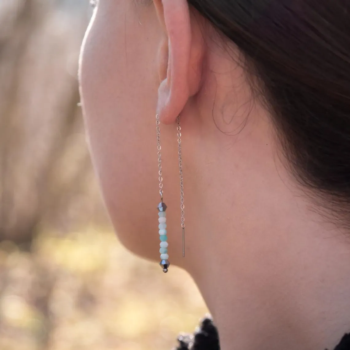 Sloya Pendantes Lumia en pierres Amazonite | Femme Boucles D'Oreilles