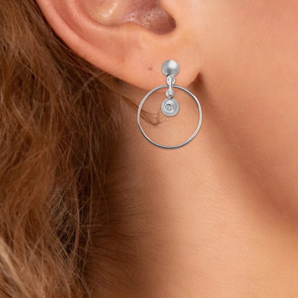So Charm Bijoux Pendantes So Charm - BD4182-ARGENT-DIAMANT - Boucles D'Oreilles Argentées | Femme Boucles D'Oreilles
