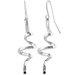 So Charm Bijoux Pendantes So Charm - BD1549-BO-ARGENT-DIAMANT-NOIR - Boucles D'Oreilles Argentées | Femme Boucles D'Oreilles