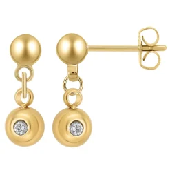 So Charm Bijoux Pendantes So Charm - BD4184-DORE-DIAMANT - Boucles D'Oreilles Dorées | Femme Boucles D'Oreilles