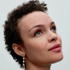 Pandora Pendants d’Oreilles Cercle Organique et Perles de Culture Baroques | Femme Boucles D'Oreilles