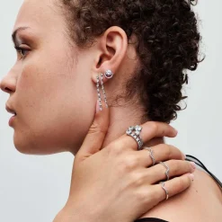 Pandora Pendants d’Oreilles Huit Pierres Scintillantes | Femme Boucles D'Oreilles