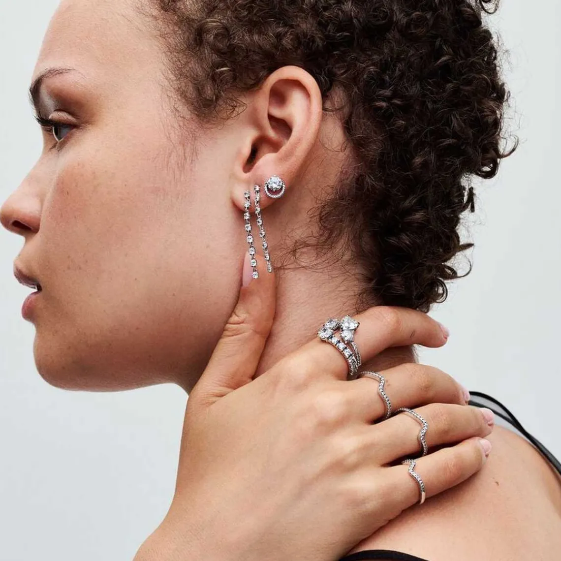 Pandora Pendants d’Oreilles Huit Pierres Scintillantes | Femme Boucles D'Oreilles