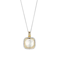Ti Sento Pendentif - 6828MW Argent Doré Et Doublé Nacre Carré Et Pavage | Femme Collier Et Pendentif
