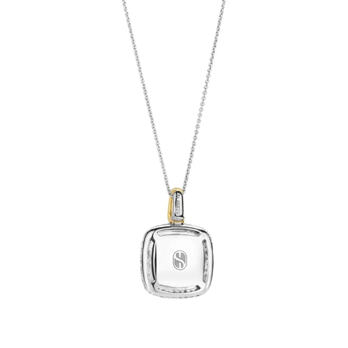 Ti Sento Pendentif - 6828MW Argent Doré Et Doublé Nacre Carré Et Pavage | Femme Collier Et Pendentif
