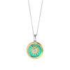Ti Sento Pendentif - 6831TQ Argent Doré Et Pierre Synthétique Turquoise Forme Soleil | Femme Collier Et Pendentif