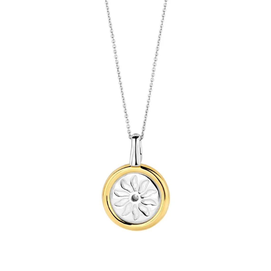 Ti Sento Pendentif - 6831TQ Argent Doré Et Pierre Synthétique Turquoise Forme Soleil | Femme Collier Et Pendentif