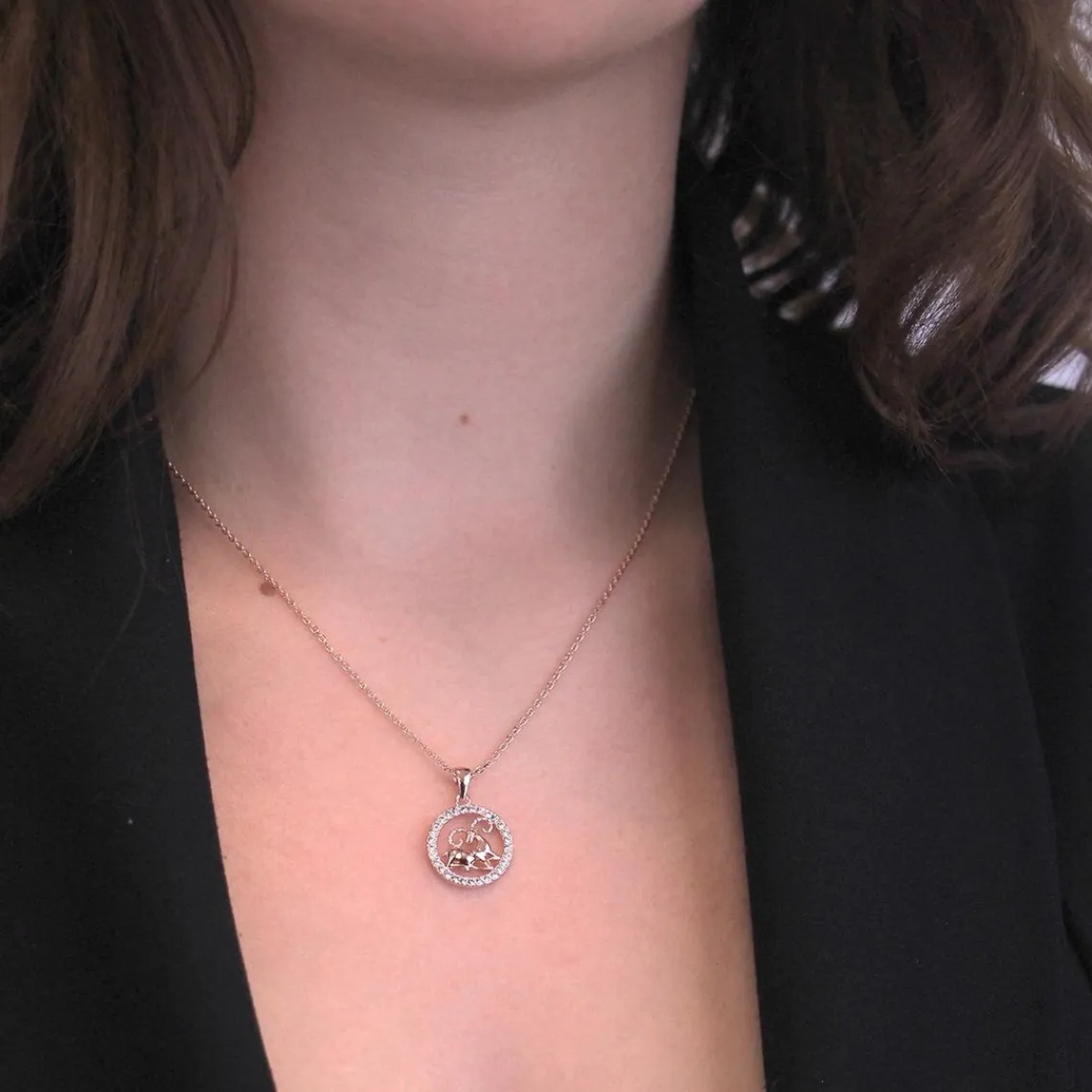 MYC-Paris Pendentif Zodiaque Bélier Or Rose | Femme Collier Et Pendentif