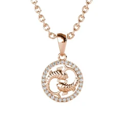 MYC-Paris Pendentif Zodiaque Poisson Or Rose | Femme Collier Et Pendentif
