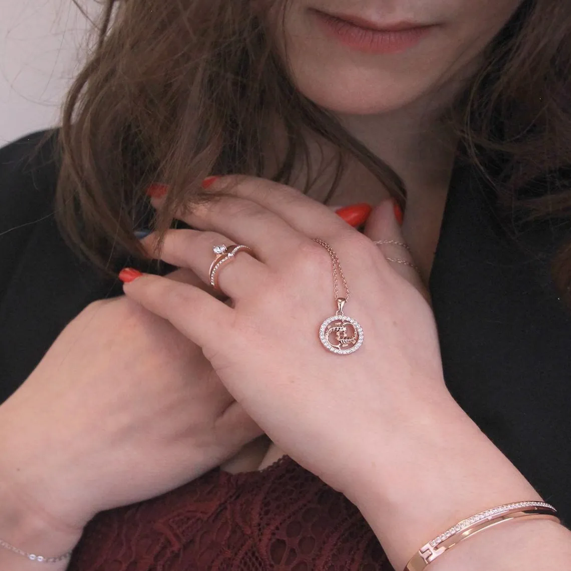 MYC-Paris Pendentif Zodiaque Poisson Or Rose | Femme Collier Et Pendentif