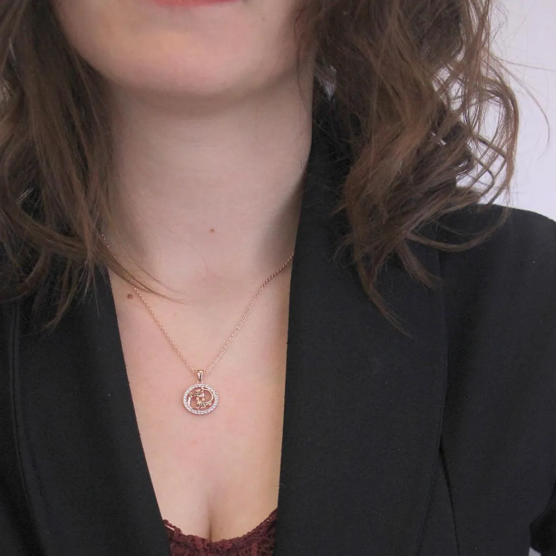 MYC-Paris Pendentif Zodiaque Poisson Or Rose | Femme Collier Et Pendentif