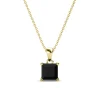 MYC-Paris Pendentif Simple Square Or et Noir | Femme Collier Et Pendentif