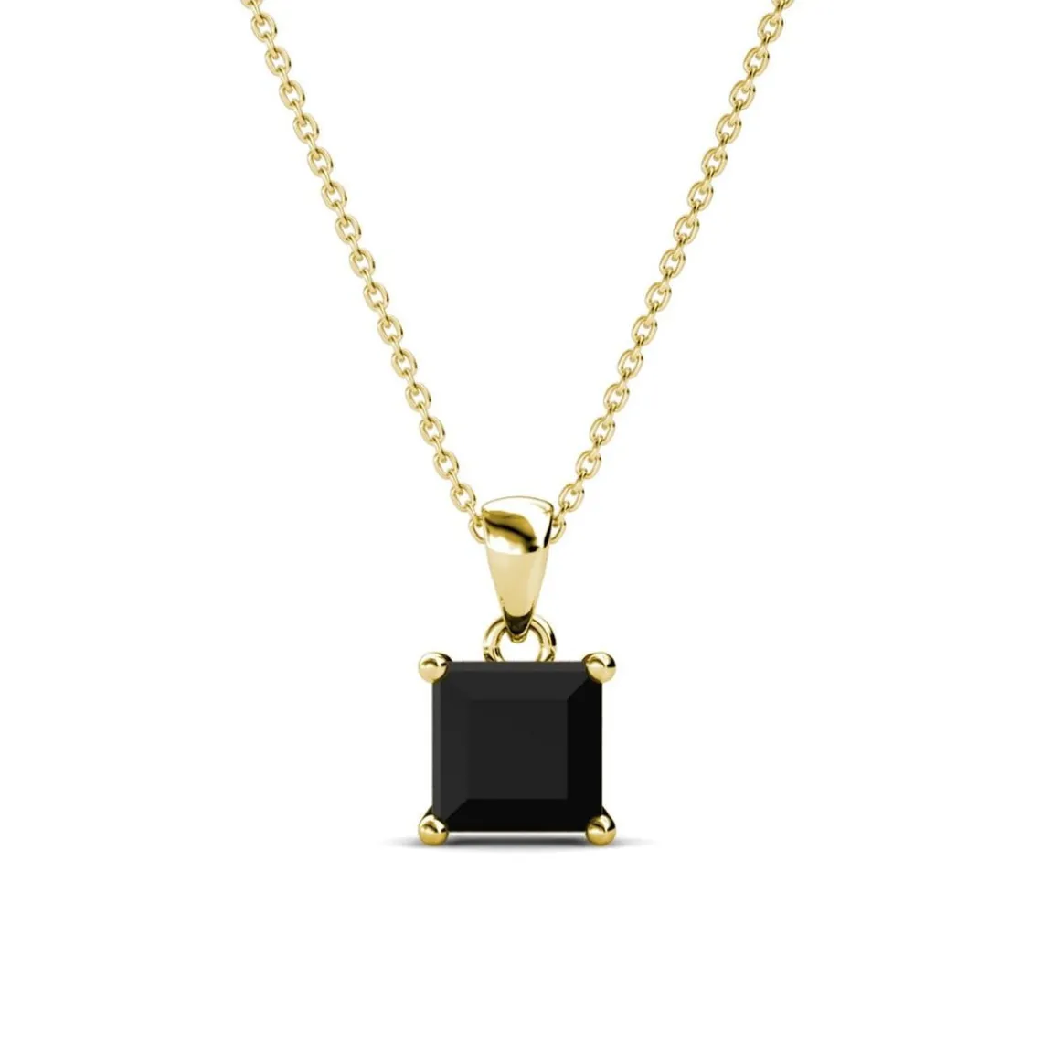 MYC-Paris Pendentif Simple Square Or et Noir | Femme Collier Et Pendentif