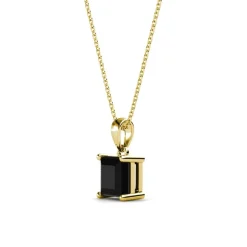 MYC-Paris Pendentif Simple Square Or et Noir | Femme Collier Et Pendentif