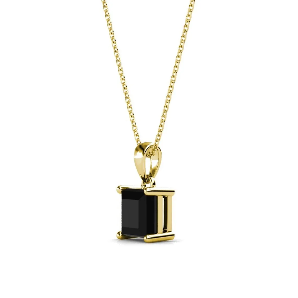 MYC-Paris Pendentif Simple Square Or et Noir | Femme Collier Et Pendentif