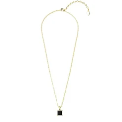 MYC-Paris Pendentif Simple Square Or et Noir | Femme Collier Et Pendentif