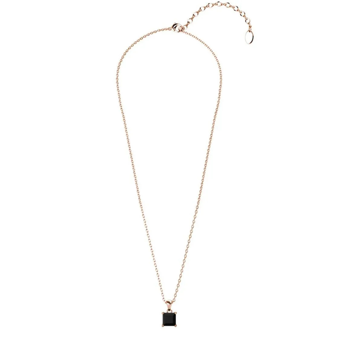 MYC-Paris Pendentif Simple Square Or Rose et Noir | Femme Collier Et Pendentif