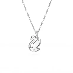 Swarovski Bijoux Pendentif Swarovski Iconic Swan Cygne Petit Bleu Métal rhodié | Femme Collier Et Pendentif