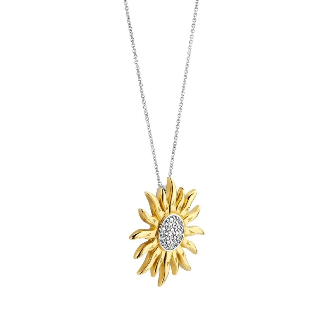 Ti Sento Pendentif - 6832ZY Pendentig Argent Doré Forme Soleil | Femme Collier Et Pendentif
