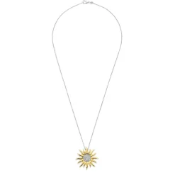 Ti Sento Pendentif - 6832ZY Pendentig Argent Doré Forme Soleil | Femme Collier Et Pendentif