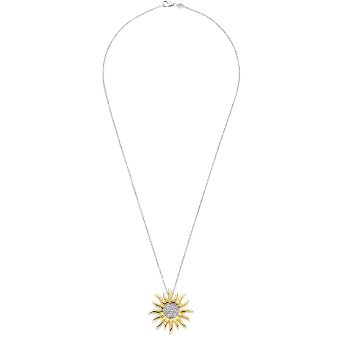 Ti Sento Pendentif - 6832ZY Pendentig Argent Doré Forme Soleil | Femme Collier Et Pendentif