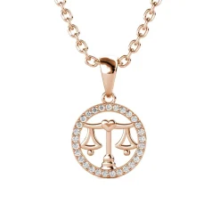 MYC-Paris Pendentif Zodiaque Balance Or Rose | Femme Collier Et Pendentif