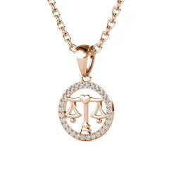 MYC-Paris Pendentif Zodiaque Balance Or Rose | Femme Collier Et Pendentif