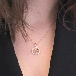 MYC-Paris Pendentif Zodiaque Balance Or Rose | Femme Collier Et Pendentif