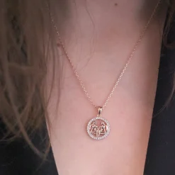 MYC-Paris Pendentif Zodiaque Gémeaux Or Rose | Femme Collier Et Pendentif