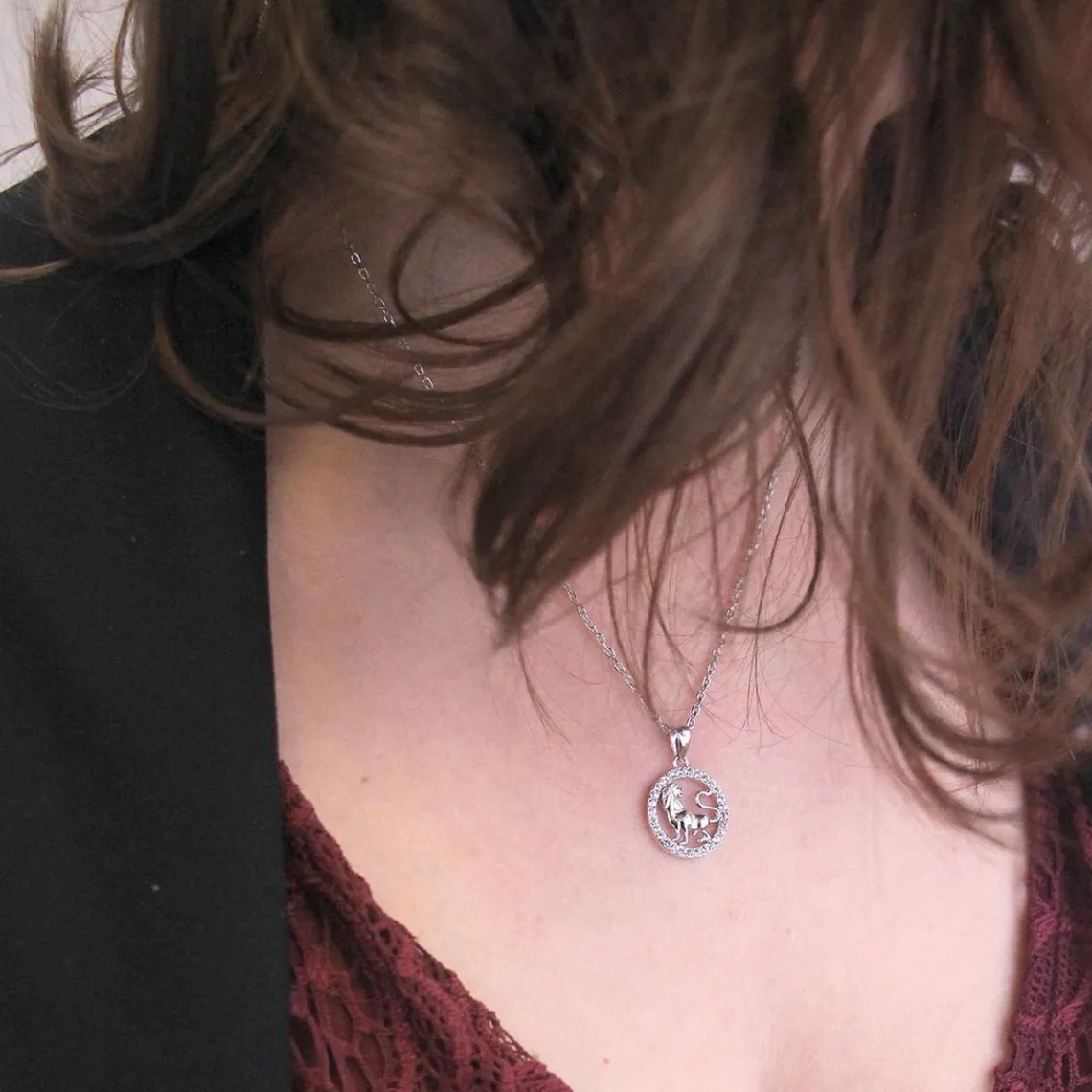MYC-Paris Pendentif Zodiaque Lion Argenté | Femme Collier Et Pendentif