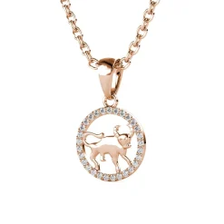 MYC-Paris Pendentif Zodiaque Taureau Or Rose | Femme Collier Et Pendentif