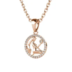 MYC-Paris Pendentif Zodiaque Vierge Or Rose | Femme Collier Et Pendentif