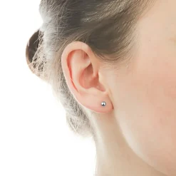 Maison de la Bijouterie Puces argent femme rhodié boules - W0Y403Y4 | Femme Boucles D'Oreilles