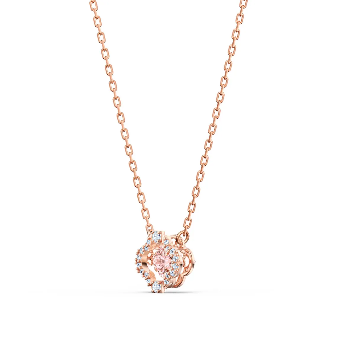 Swarovski Bijoux SET Swarovski 5516488 - Set collier et boucles d'oreilles métal rose pierres sertis blanc Femme | Femme Boucles D'Oreilles